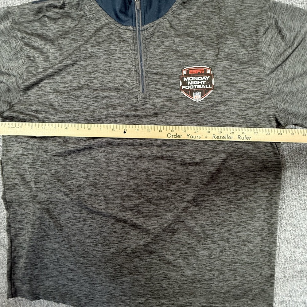 ESPN Monday Night Football Shirt Mens XL Gray NFL Football Quarter Zip Pullover - Picture 6 of 13
